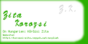 zita korozsi business card
